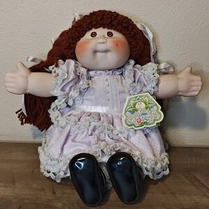 Cabbage Patch Kids Porcelain Doll 1984 16in Lavender Doralynne‎ Dolores COA Box